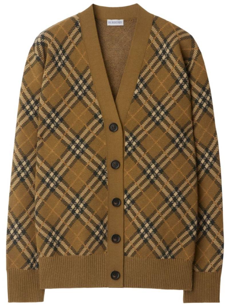 Burberry check wool-mohair cardigan - Brown von Burberry