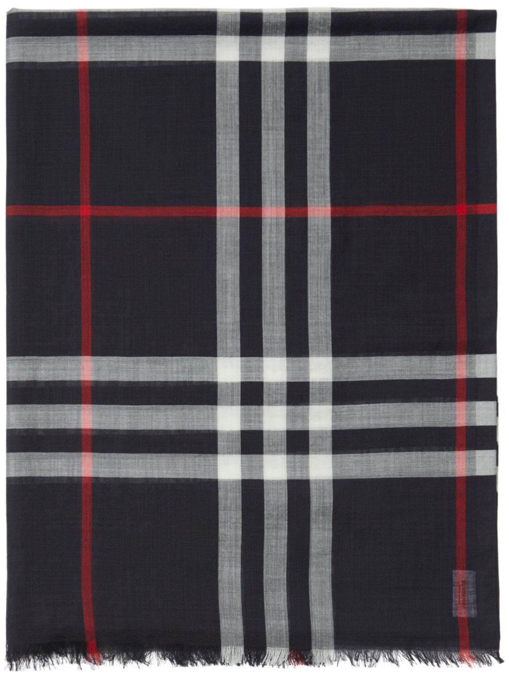 Burberry check wool-silk scarf - Black von Burberry