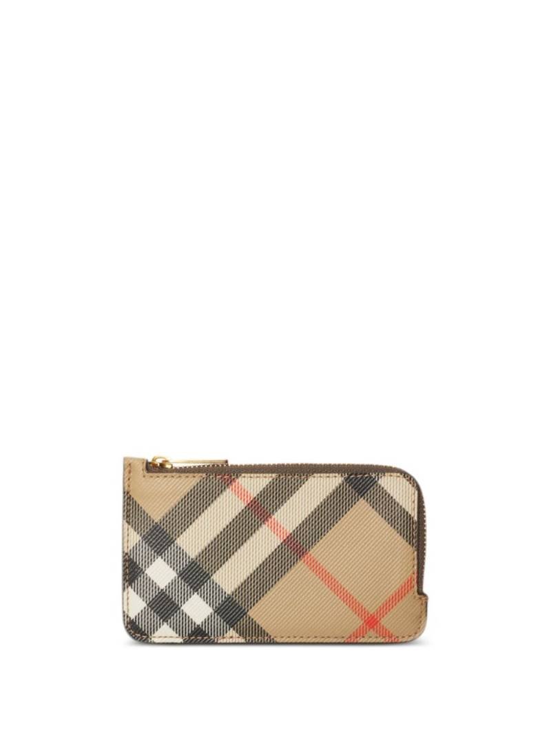 Burberry check zip card case - Neutrals von Burberry