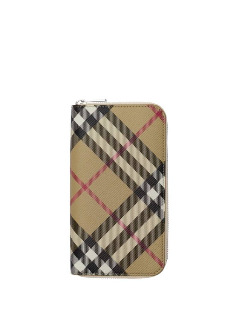 Burberry check zip wallet - Neutrals von Burberry