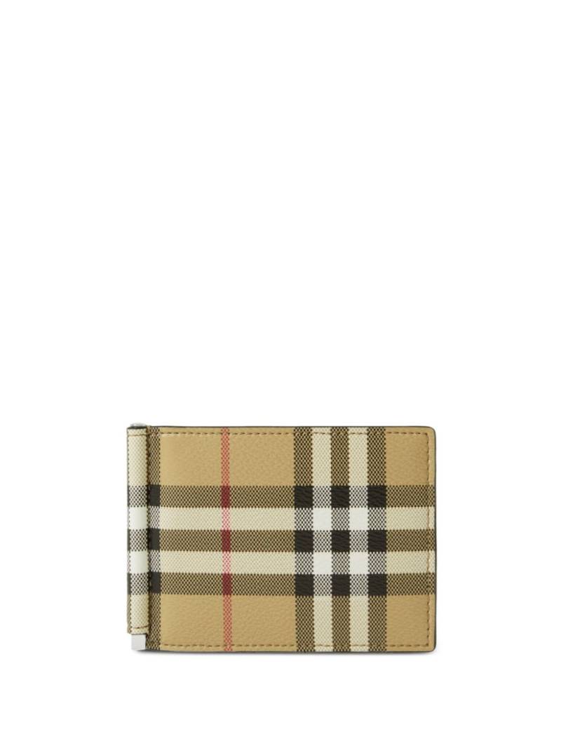 Burberry checked bi-fold clip wallet - Neutrals von Burberry