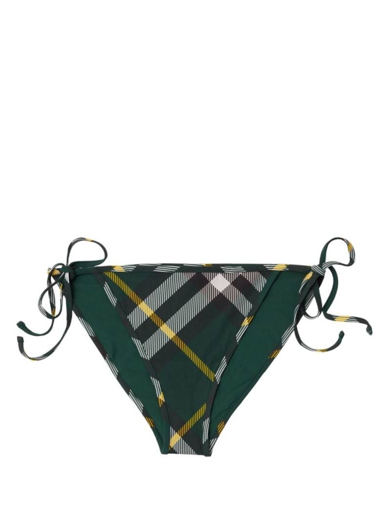 Burberry checked bikini briefs - Green von Burberry