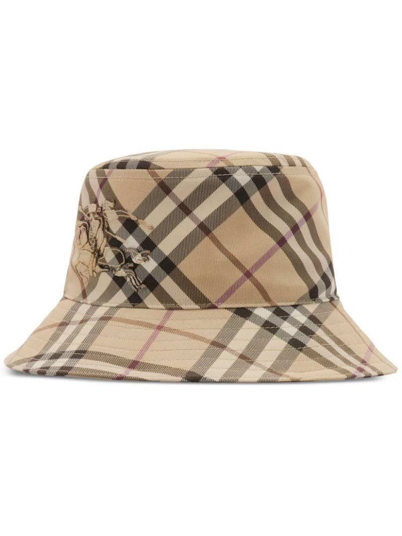 Burberry checked bucket hat - Neutrals von Burberry