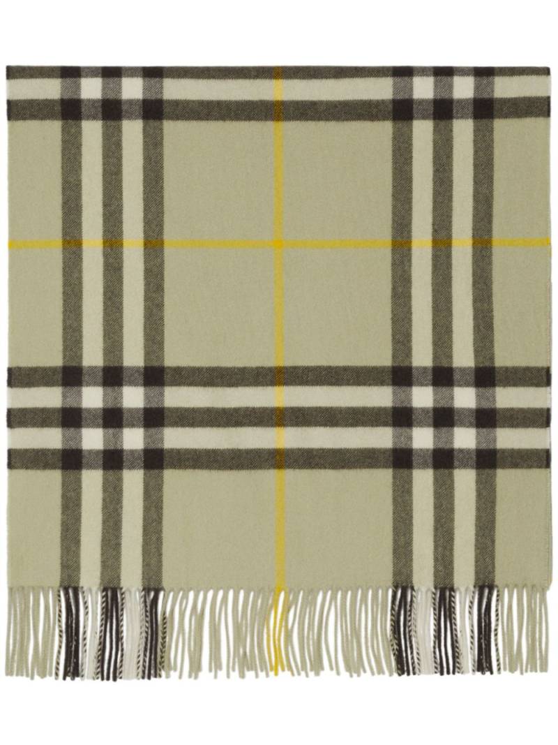 Burberry checked cashmere scarf - Green von Burberry