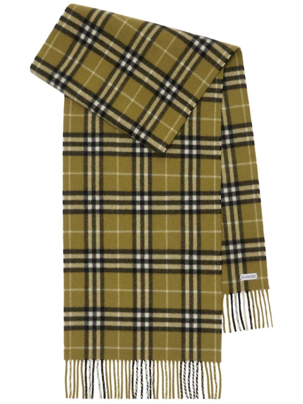 Burberry checked cashmere scarf - Green von Burberry