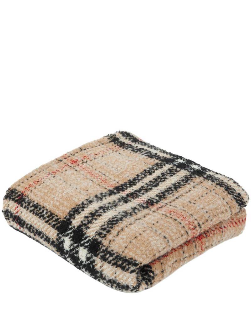 Burberry checked cashmere-silk blend tweed blanket - Neutrals von Burberry