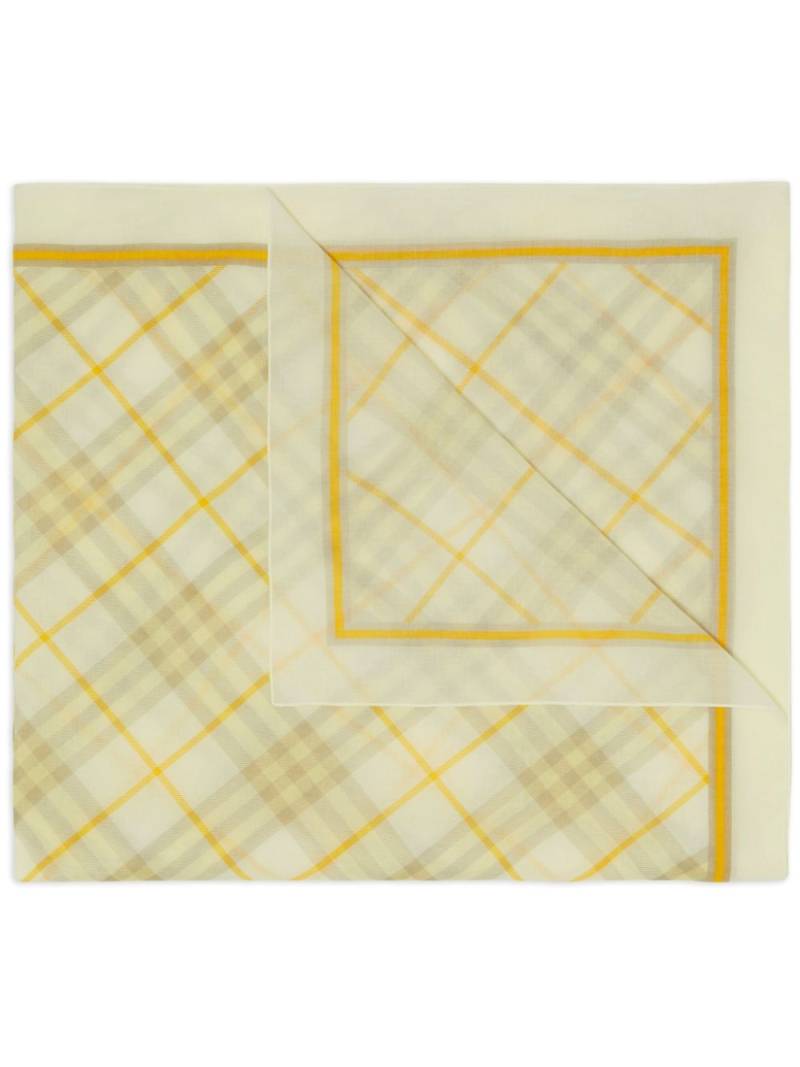 Burberry checked cotton scarf - Neutrals von Burberry