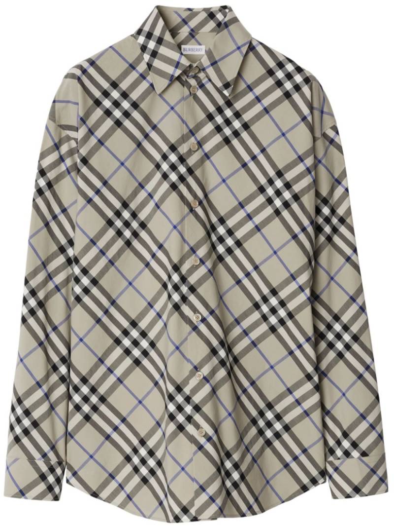 Burberry checked cotton shirt - Neutrals von Burberry