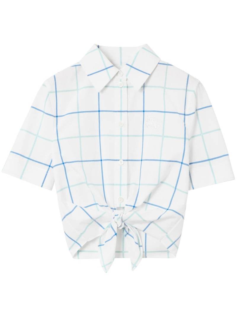 Burberry checked cropped cotton shirt - White von Burberry