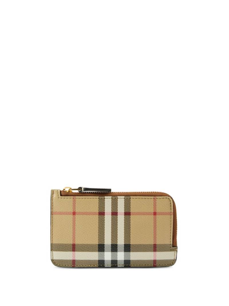 Burberry checked leather wallet - Neutrals von Burberry