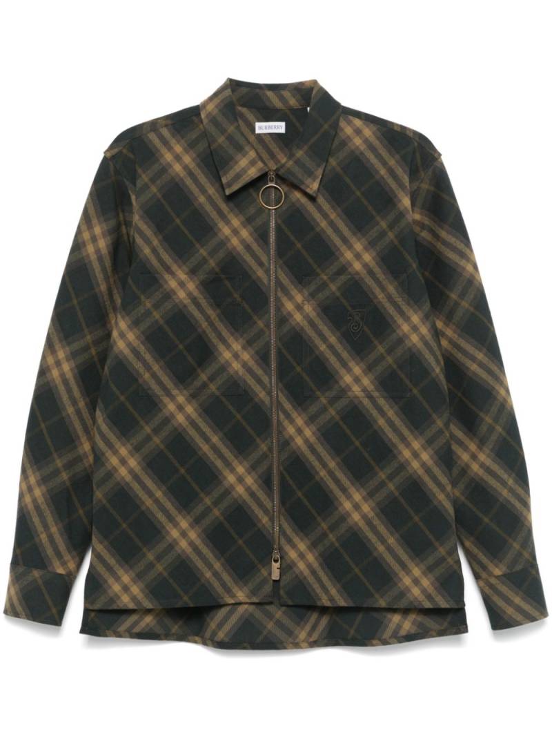 Burberry checked overshirt - Grey von Burberry