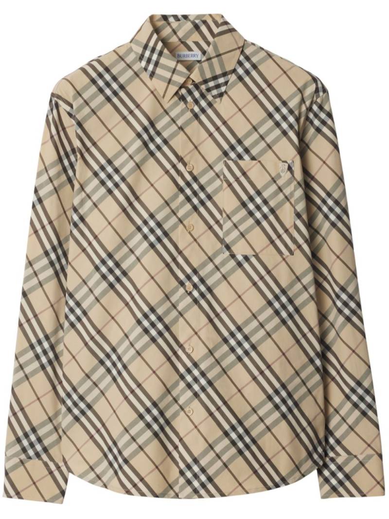 Burberry checked shirt - Neutrals von Burberry