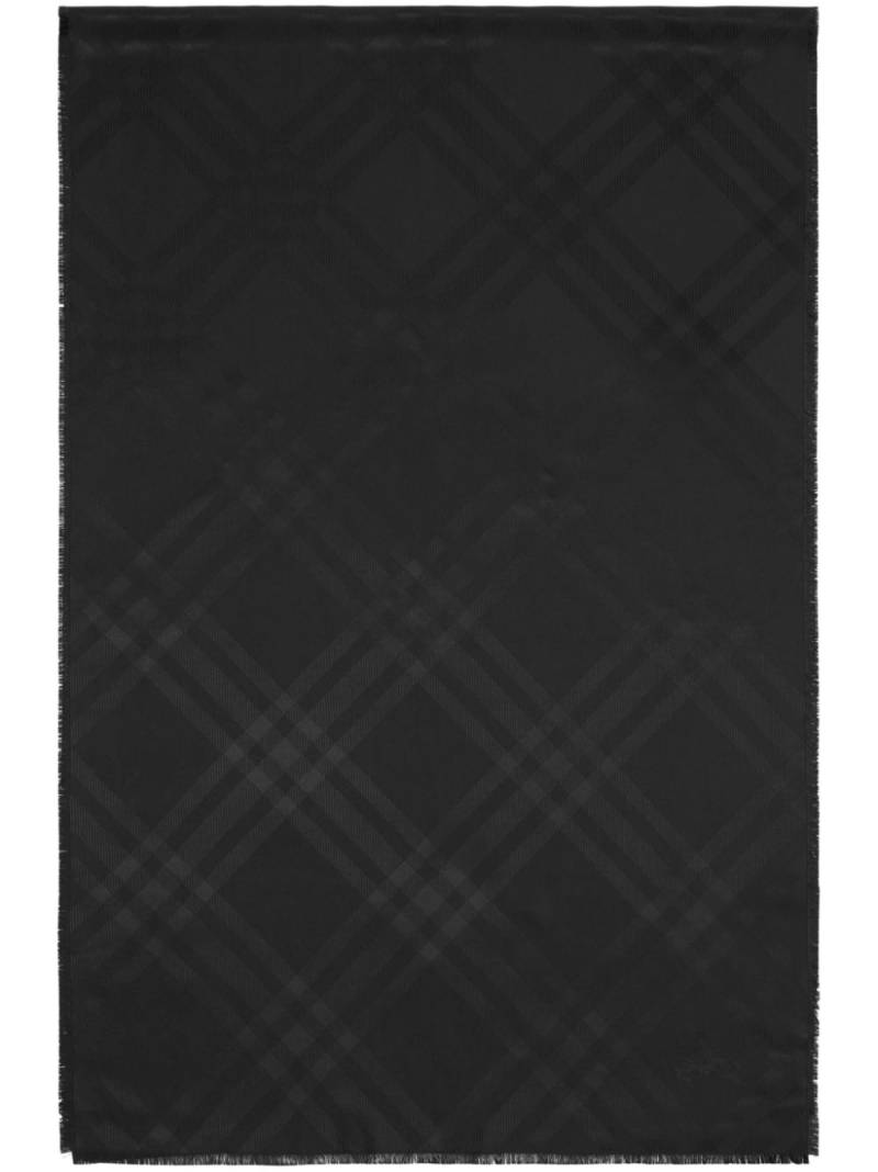 Burberry checked silk scarf - Black von Burberry