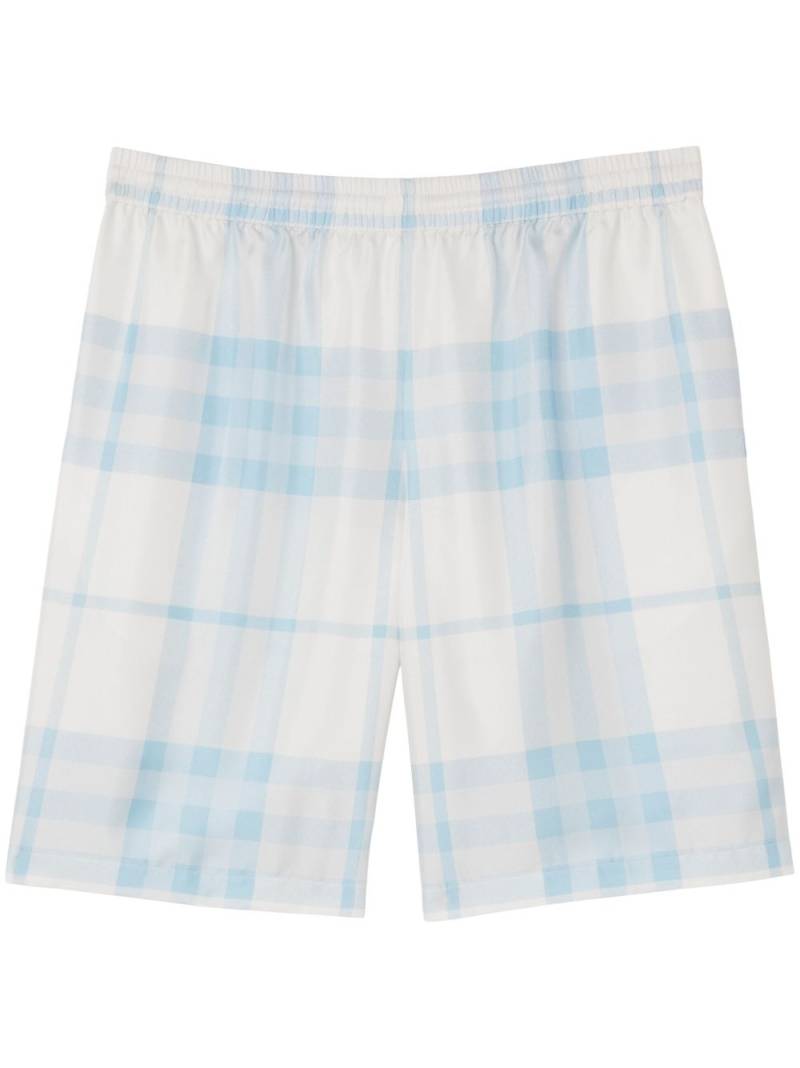 Burberry checked silk shorts - White von Burberry