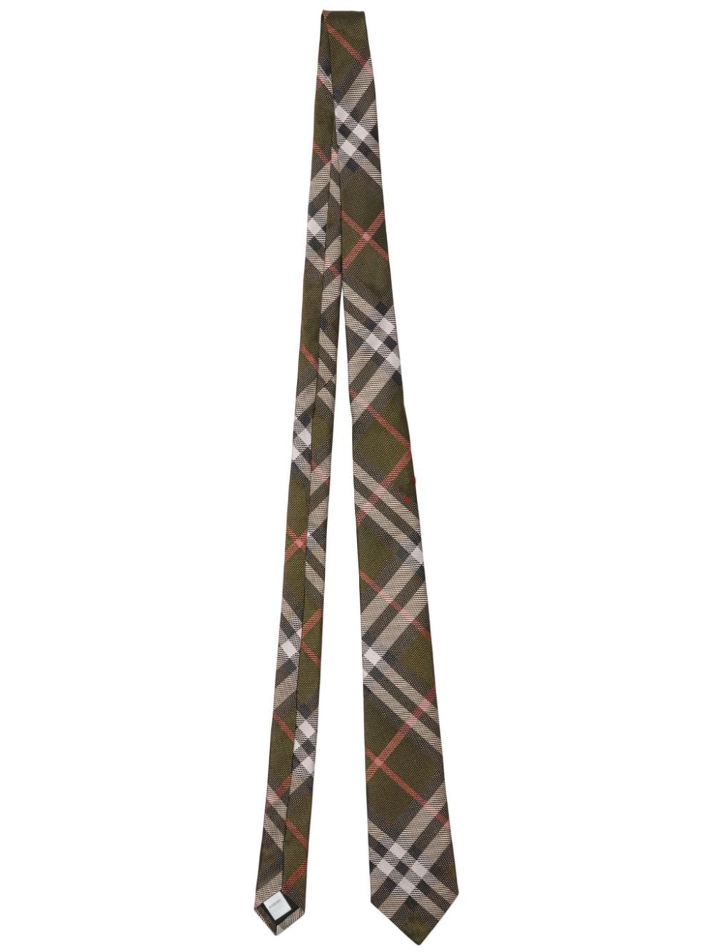 Burberry checked silk tie - Green von Burberry
