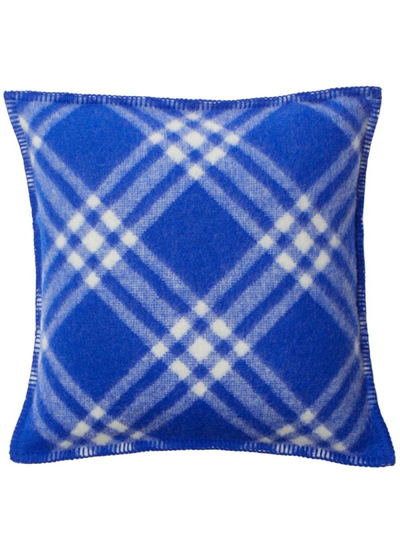 Burberry checked wool cushion - Blue von Burberry