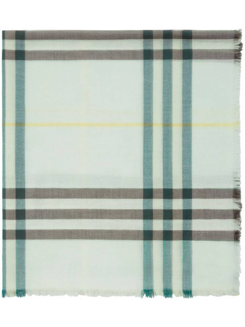 Burberry checked wool scarf - Green von Burberry