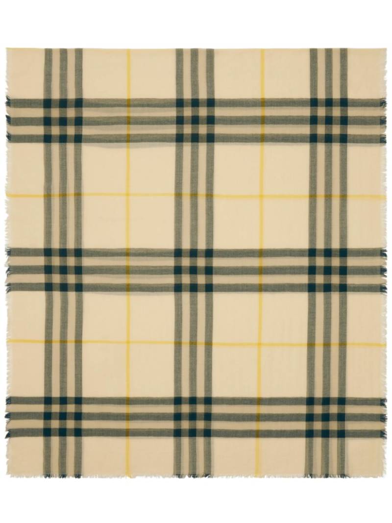 Burberry checked wool scarf - Neutrals von Burberry