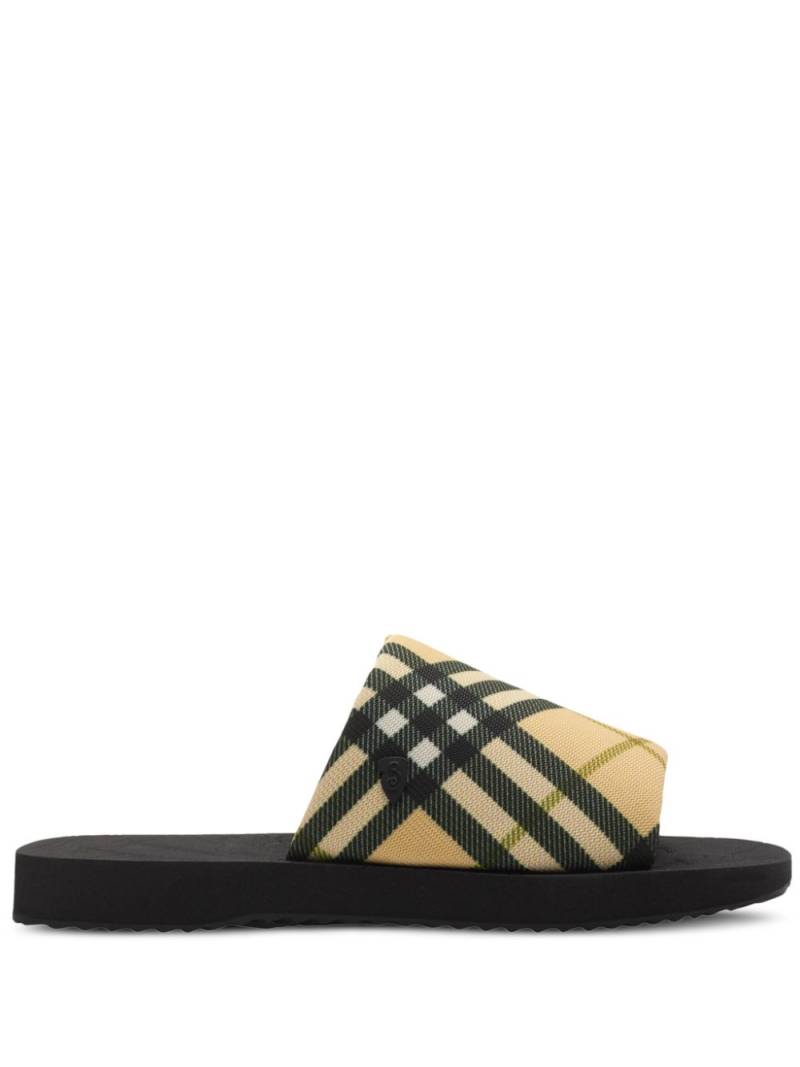 Burberry checkered Trek slides - Neutrals von Burberry