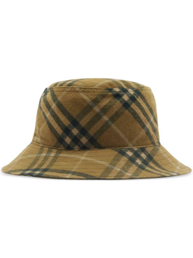 Burberry checkered cotton bucket hat - Brown von Burberry