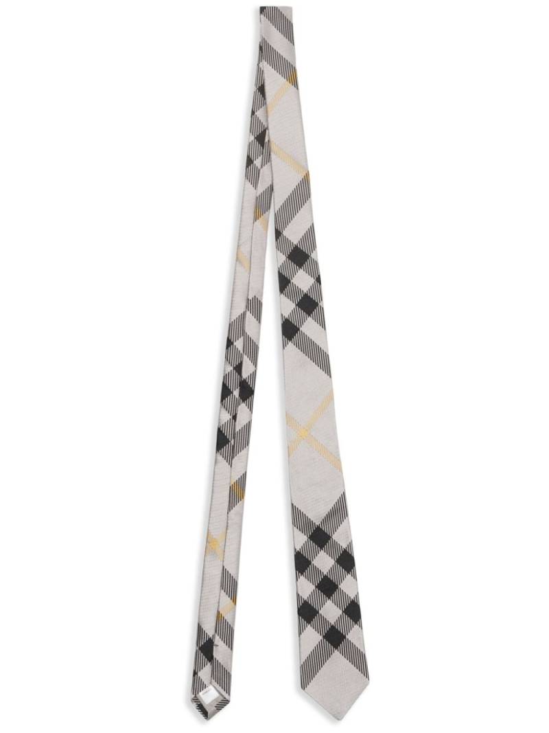 Burberry checkered silk tie - Grey von Burberry