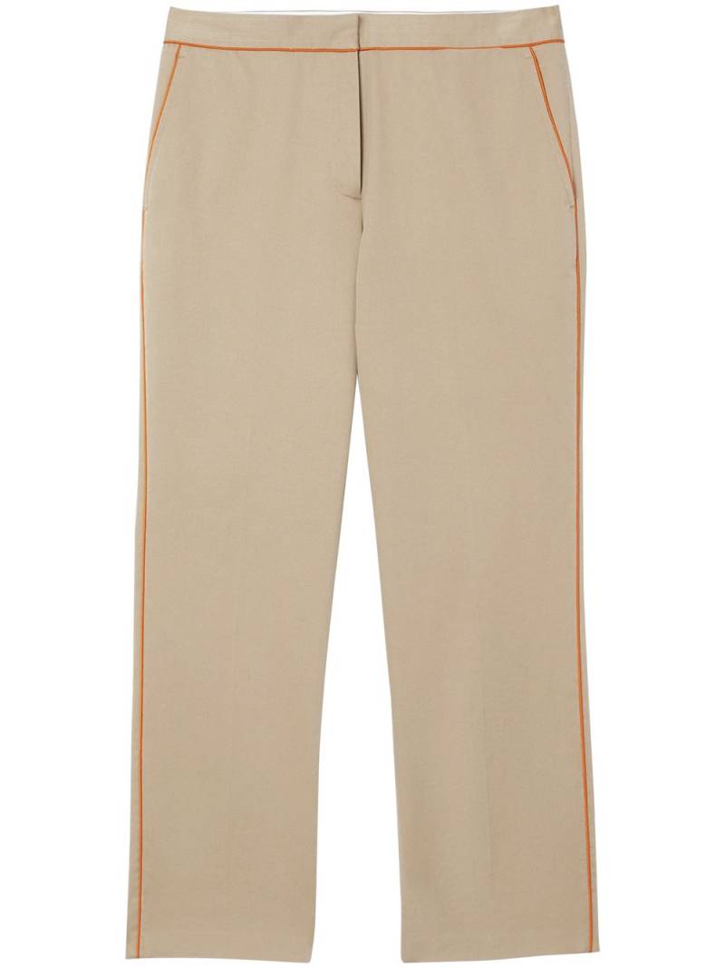 Burberry contrasting trim cropped trousers - Neutrals von Burberry