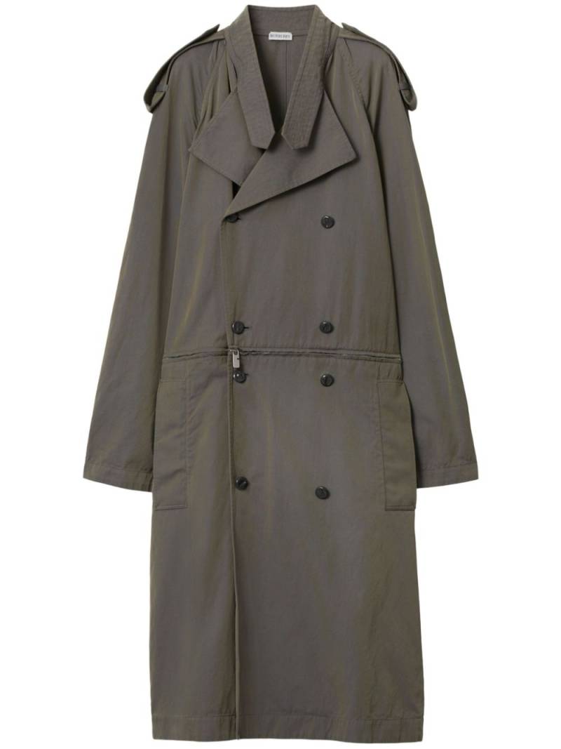 Burberry cotton-linen blend trench dress - Grey von Burberry