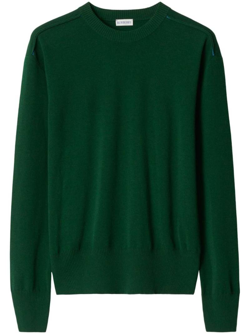 Burberry crew-neck wool jumper - Green von Burberry