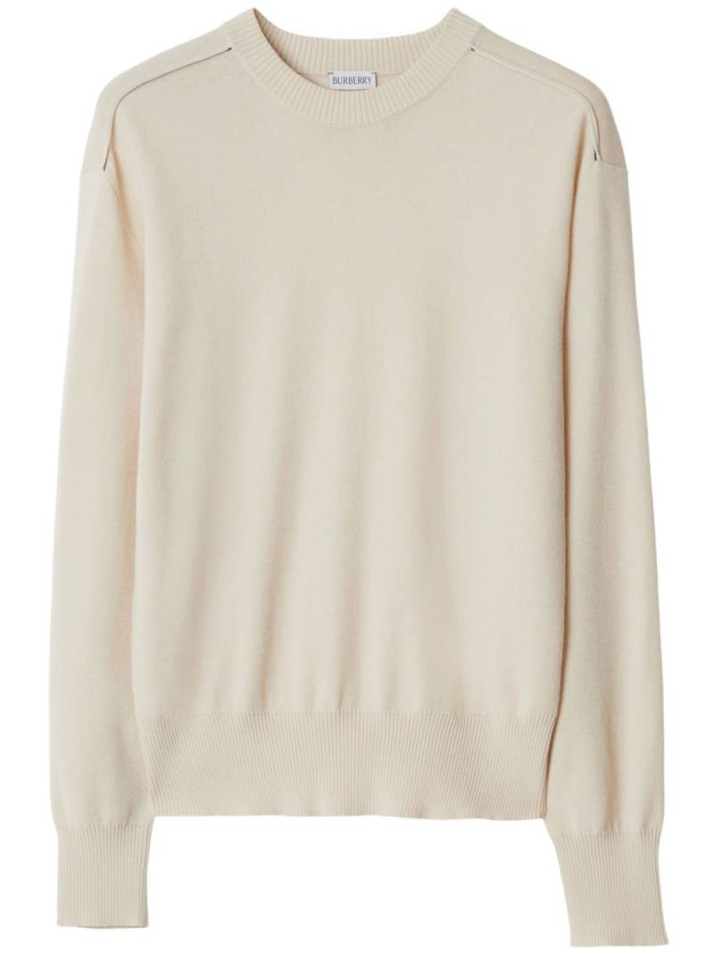 Burberry crew-neck wool jumper - Neutrals von Burberry