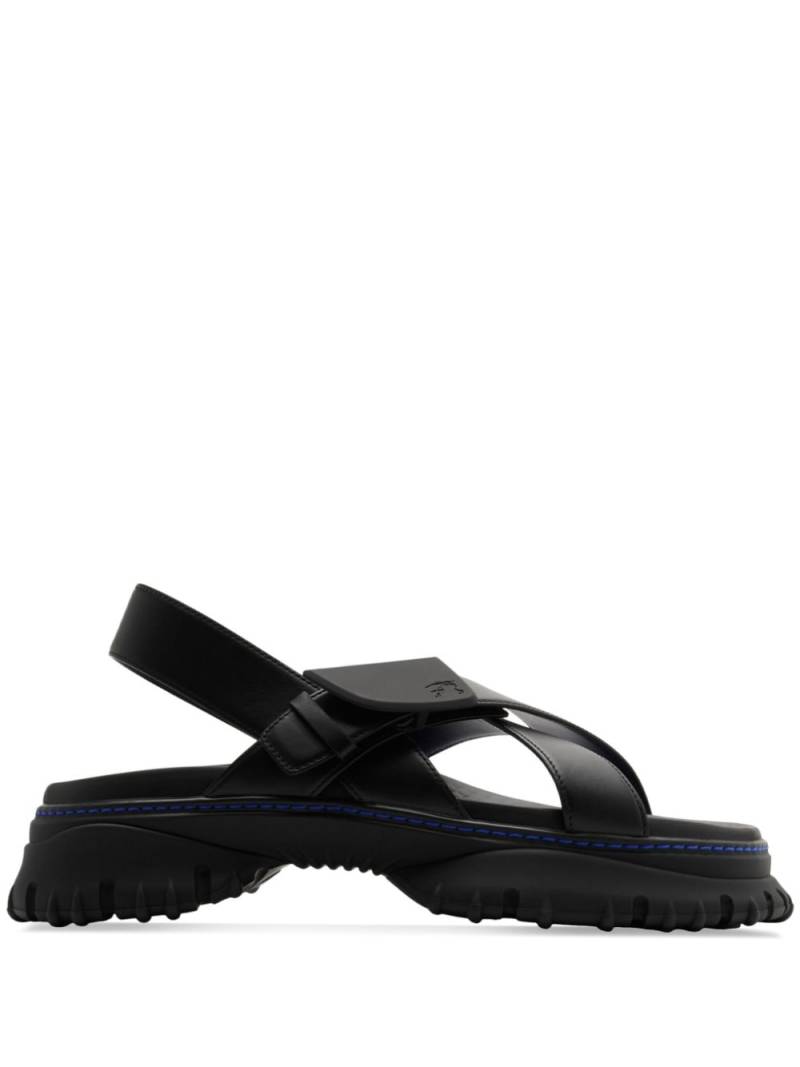 Burberry crossover-straps leather sandals - Black von Burberry