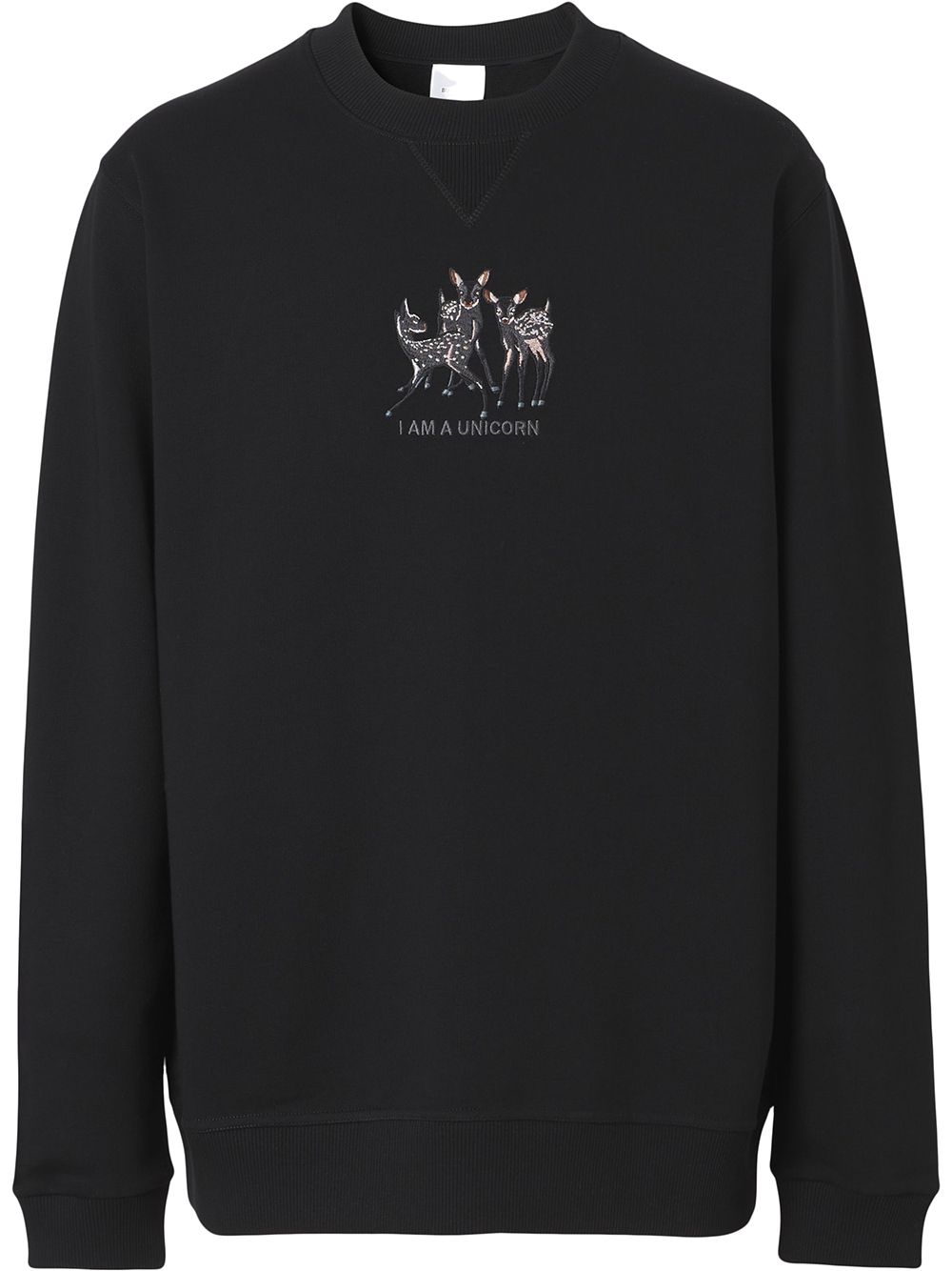 Burberry deer-embroidered cotton sweatshirt - Black von Burberry