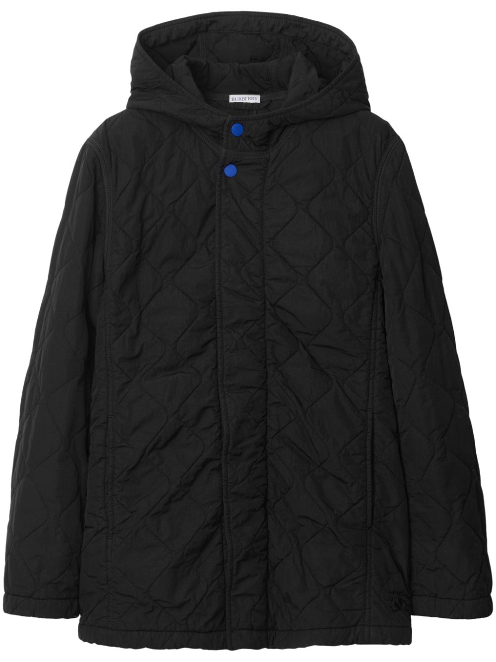 Burberry diamond-quilted hooded jackdet - Black von Burberry