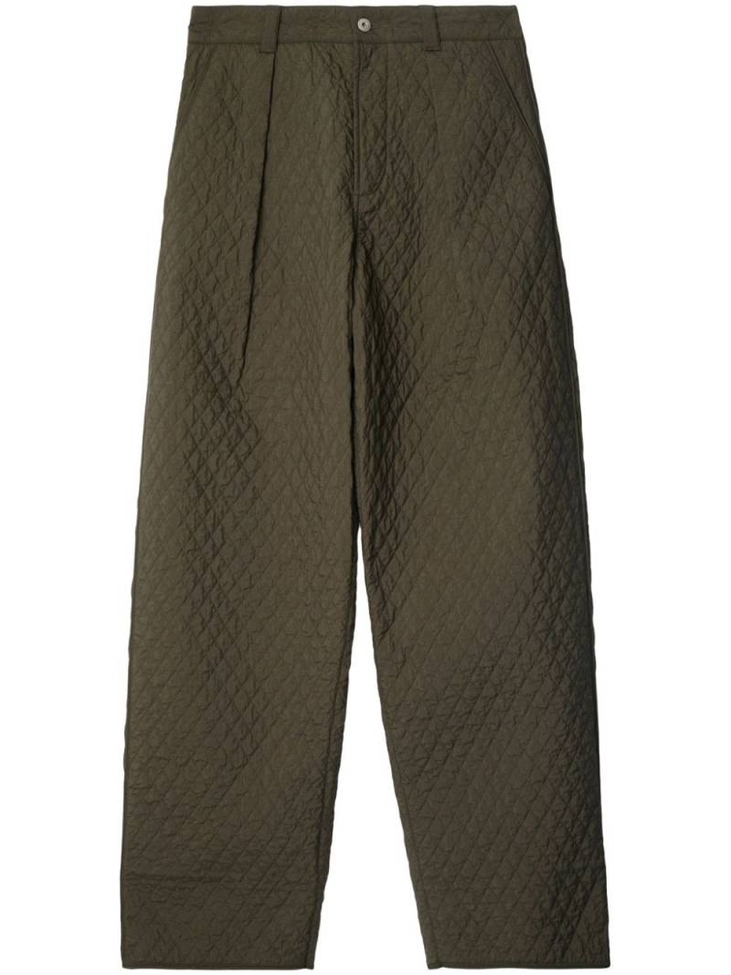 Burberry diamond-quilted pleat-detailing trousers - Green von Burberry