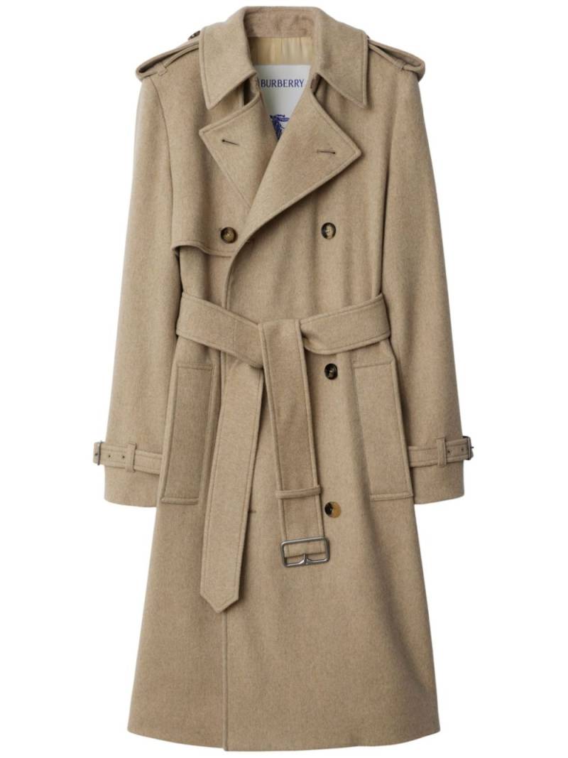 Burberry double-breasted cashmere trench coat - Neutrals von Burberry