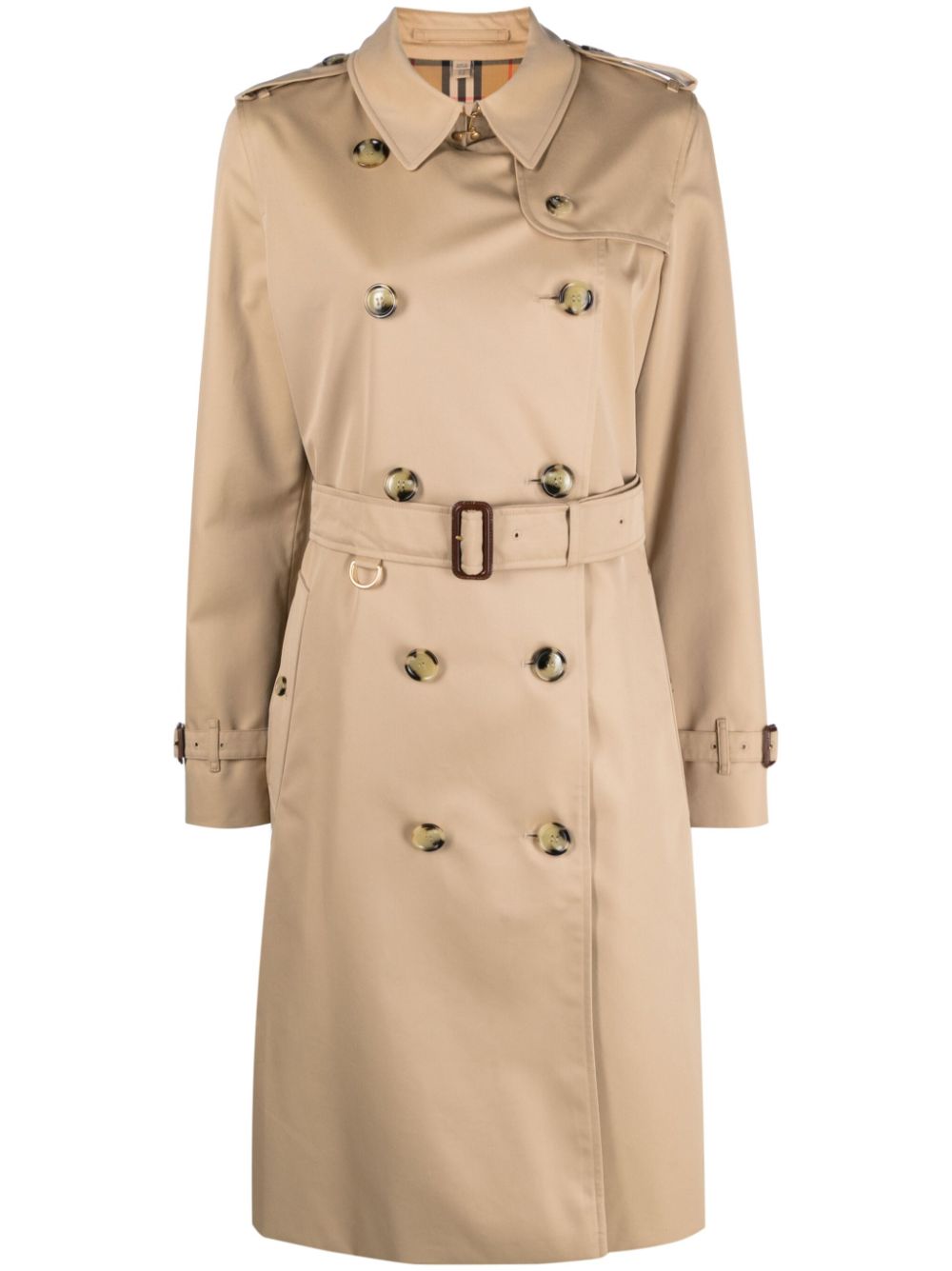 Burberry double-breasted cotton trench coat - Neutrals von Burberry