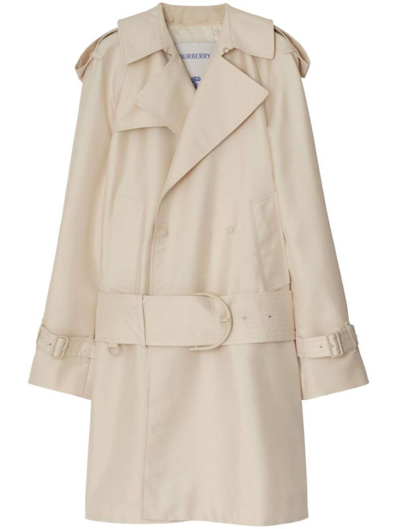 Burberry double-breasted short trench coat - Neutrals von Burberry