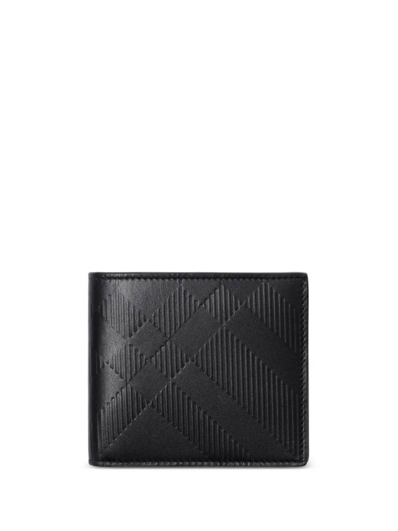 Burberry embossed-check leather wallet - Black von Burberry