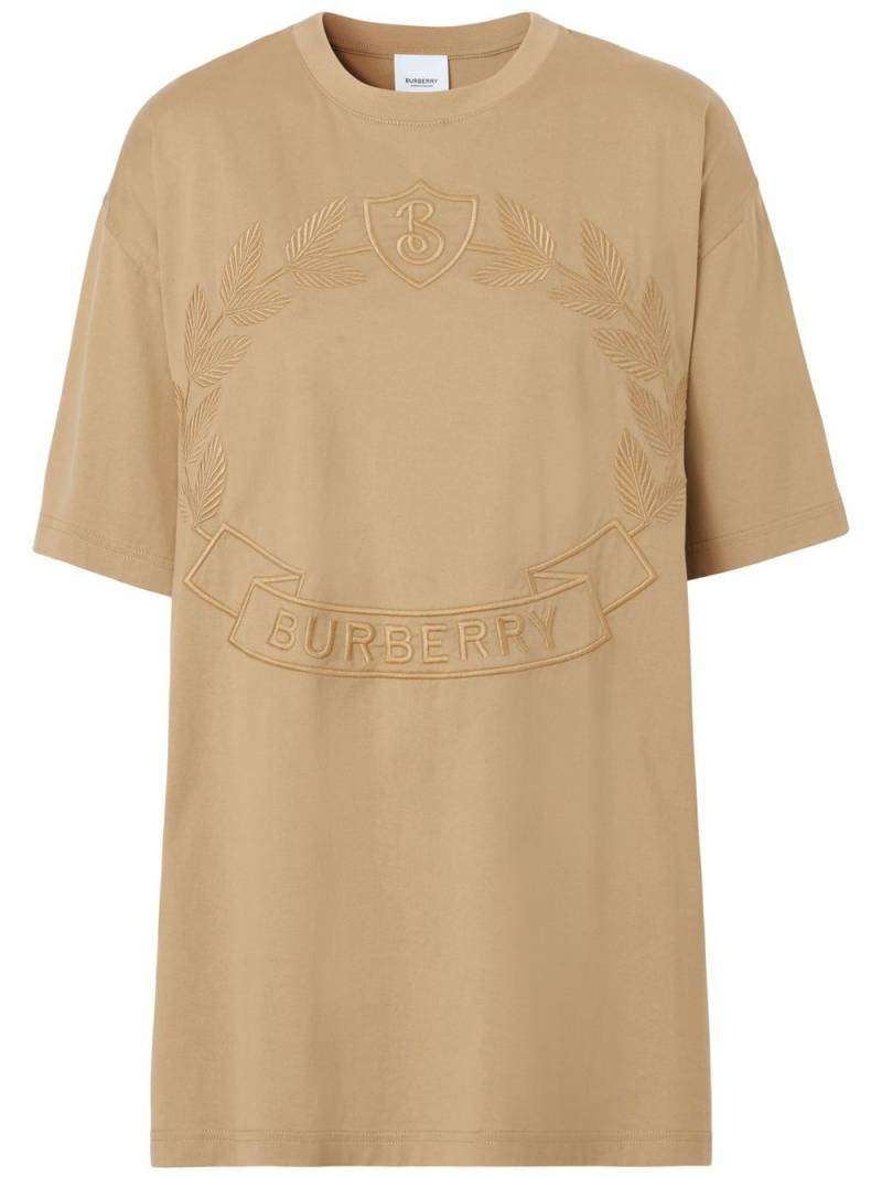 Burberry embroidered EKD cotton oversized T-shirt - Neutrals von Burberry