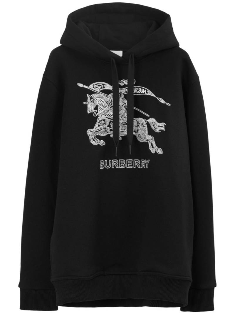 Burberry embroidered-EKD logo-print hoodie - Black von Burberry