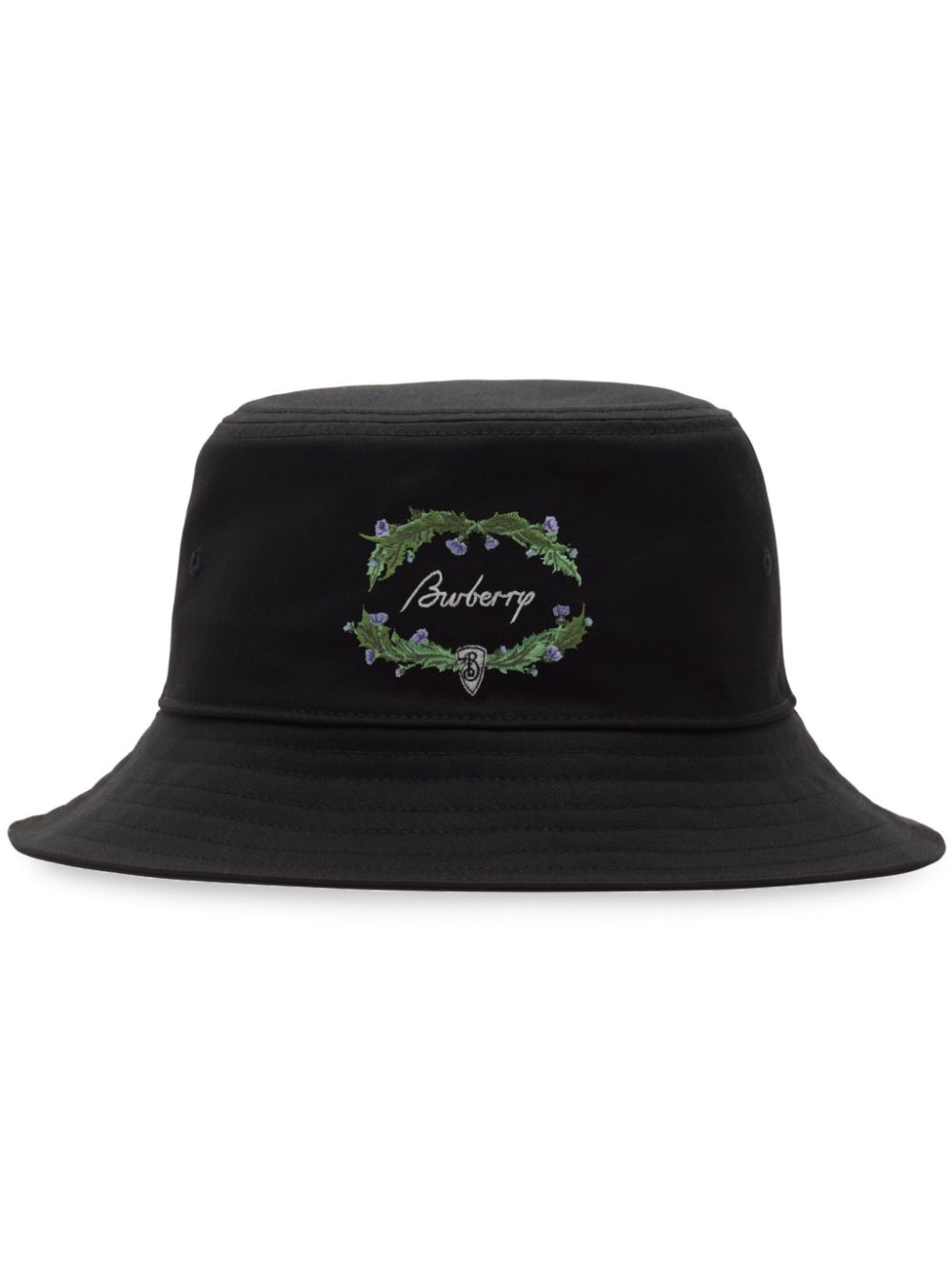 Burberry embroidered logo Bucket Hat - Black von Burberry