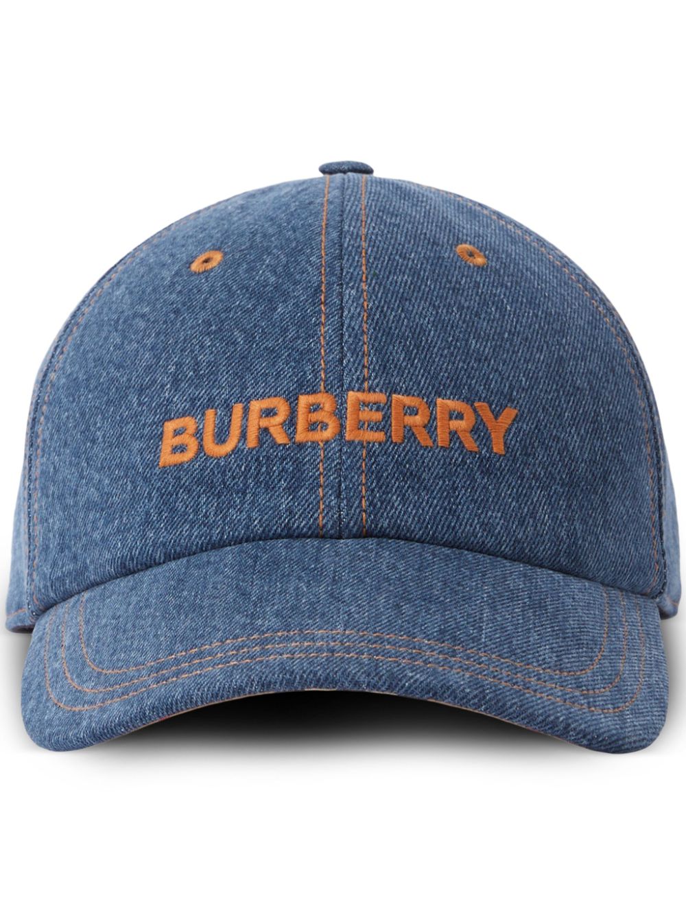 Burberry embroidered-logo denim cap - Blue von Burberry