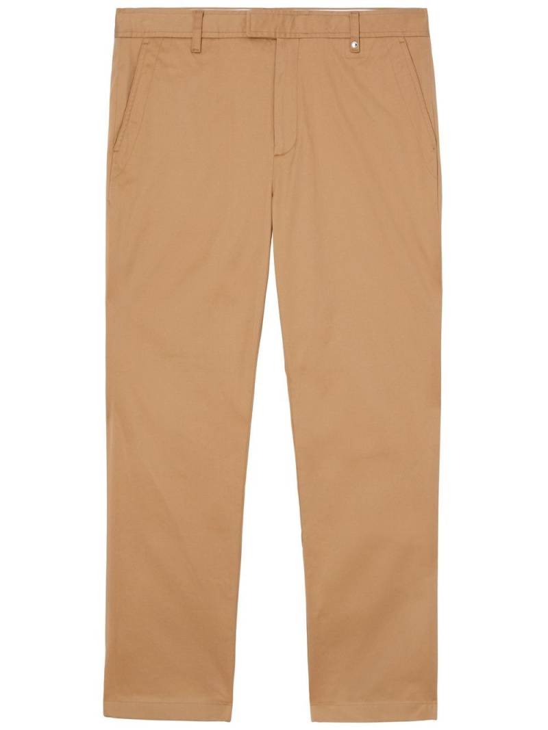 Burberry embroidered-logo tailored trousers - Brown von Burberry