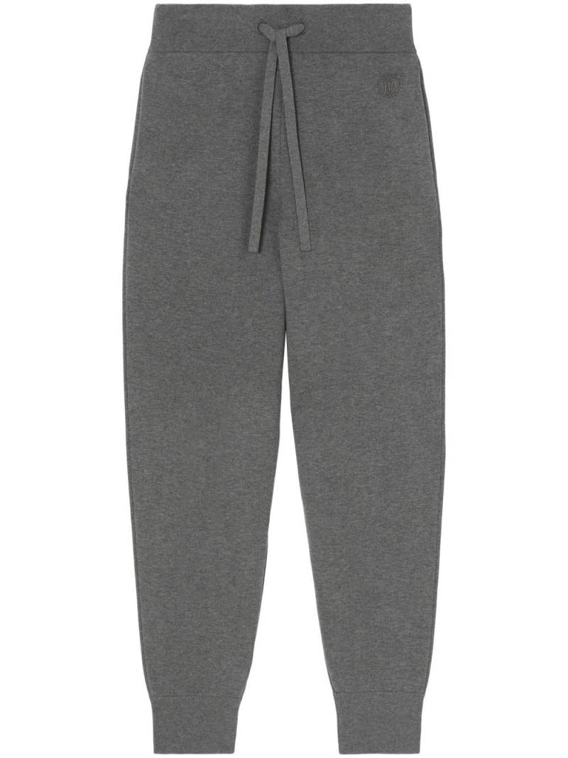 Burberry embroidered monogram sweatpants - Grey von Burberry