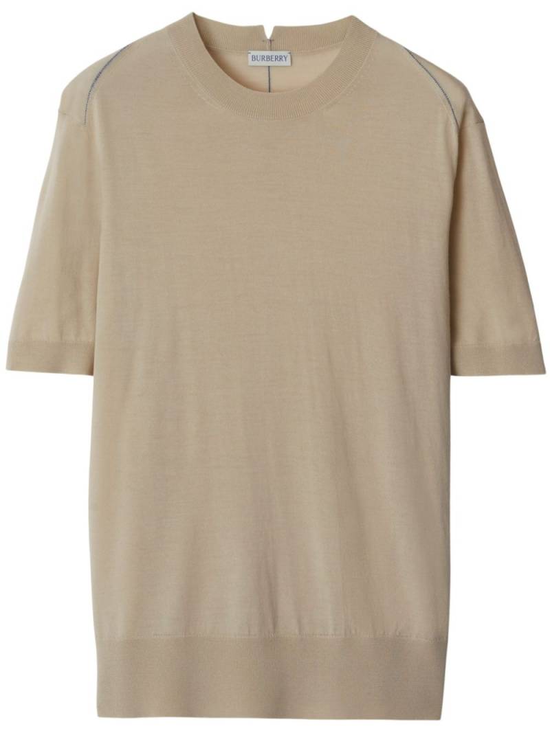 Burberry fine-knit wool top - Neutrals von Burberry