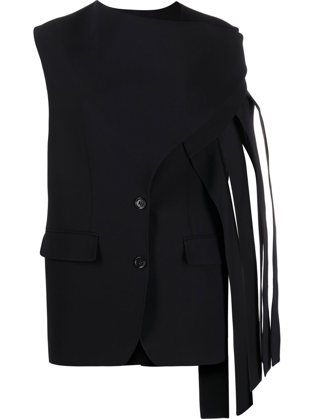 Burberry fringed asymmetric buttoned vest - Black von Burberry