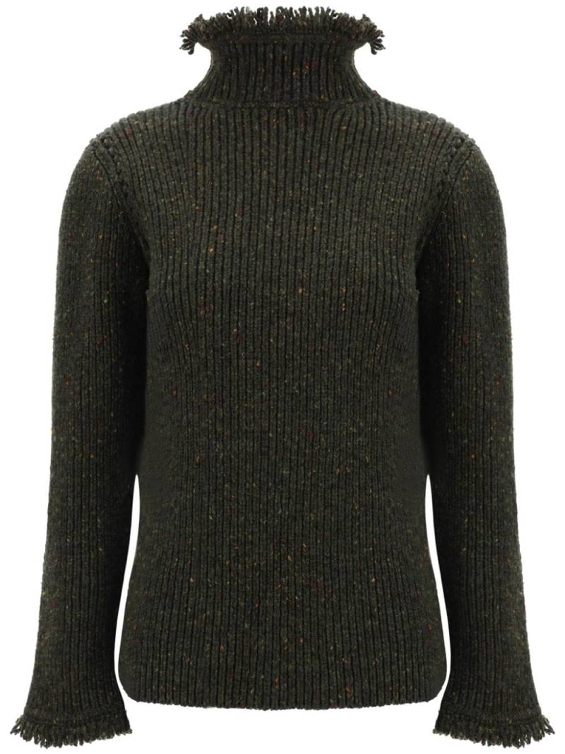 Burberry fringed-edge sweater - Green von Burberry