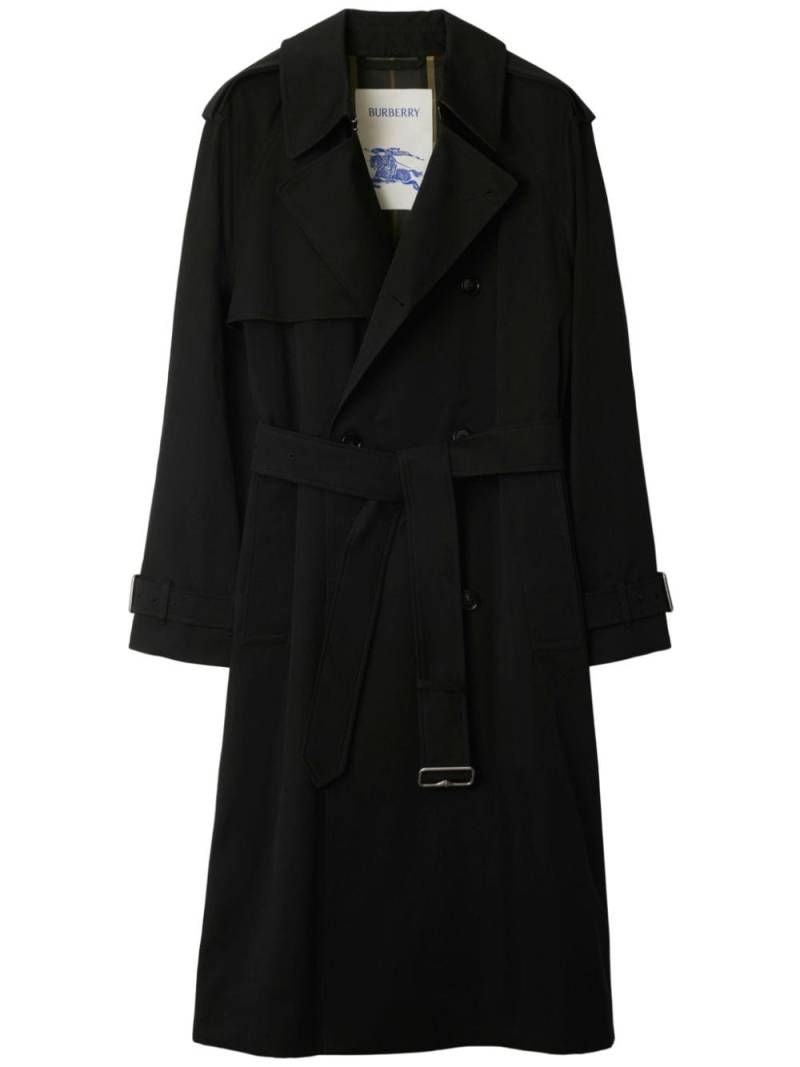 Burberry gabardine trench coat - Black von Burberry