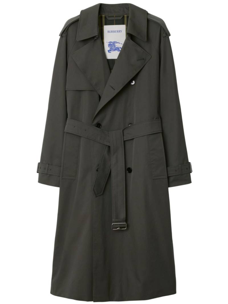 Burberry gabardine-weave trench coat - Grey von Burberry