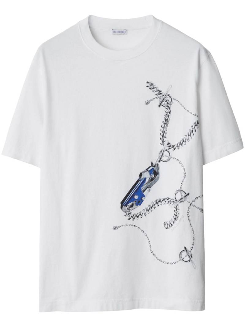 Burberry graphic-print cotton T-shirt - White von Burberry