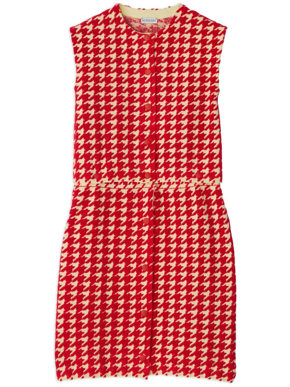 Burberry houndstooth-pattern sleeveless dress - Red von Burberry